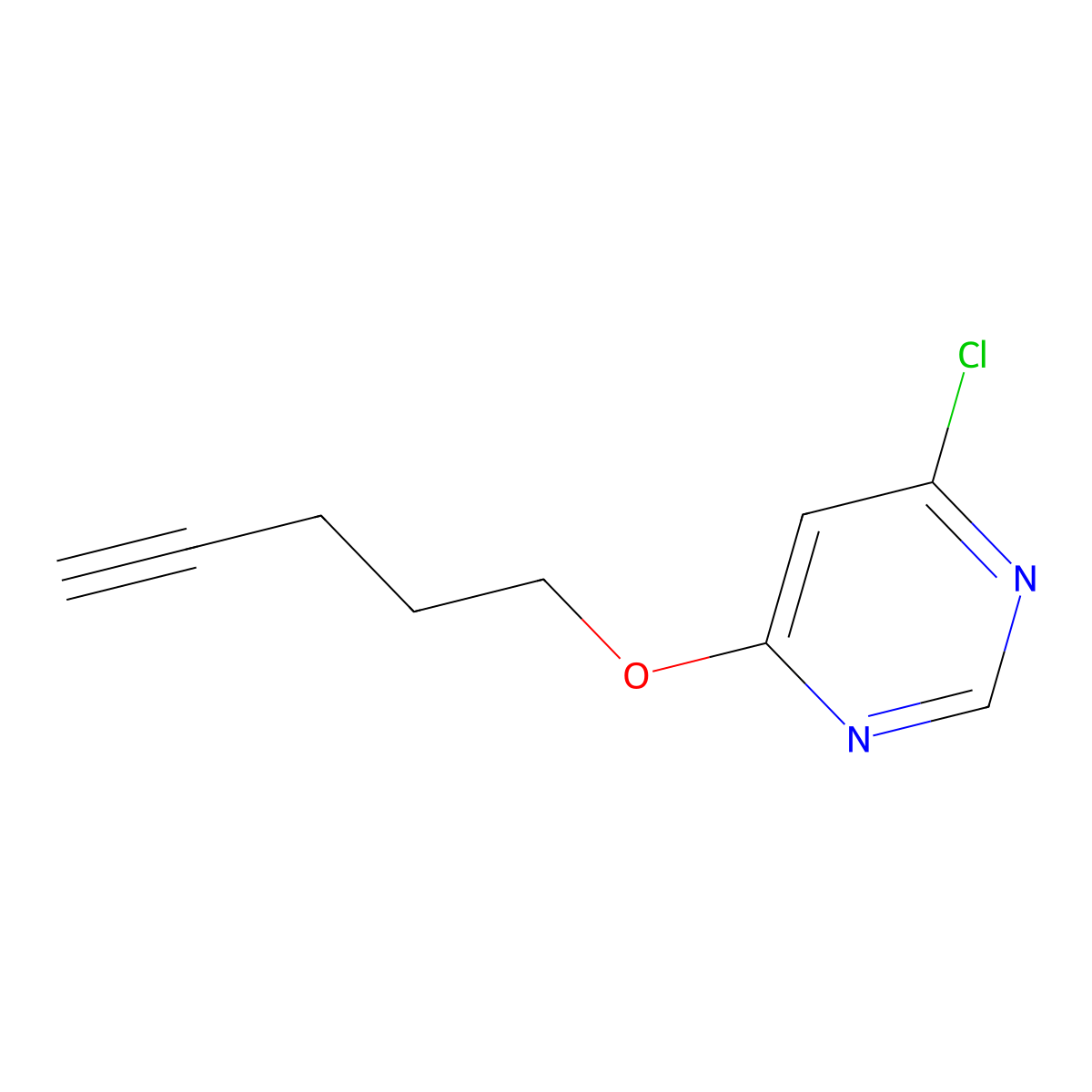 4-Chloro-6-(pent-4-yn-1-yloxy)pyrimidine molecular structure, CAS 2013638-29-2