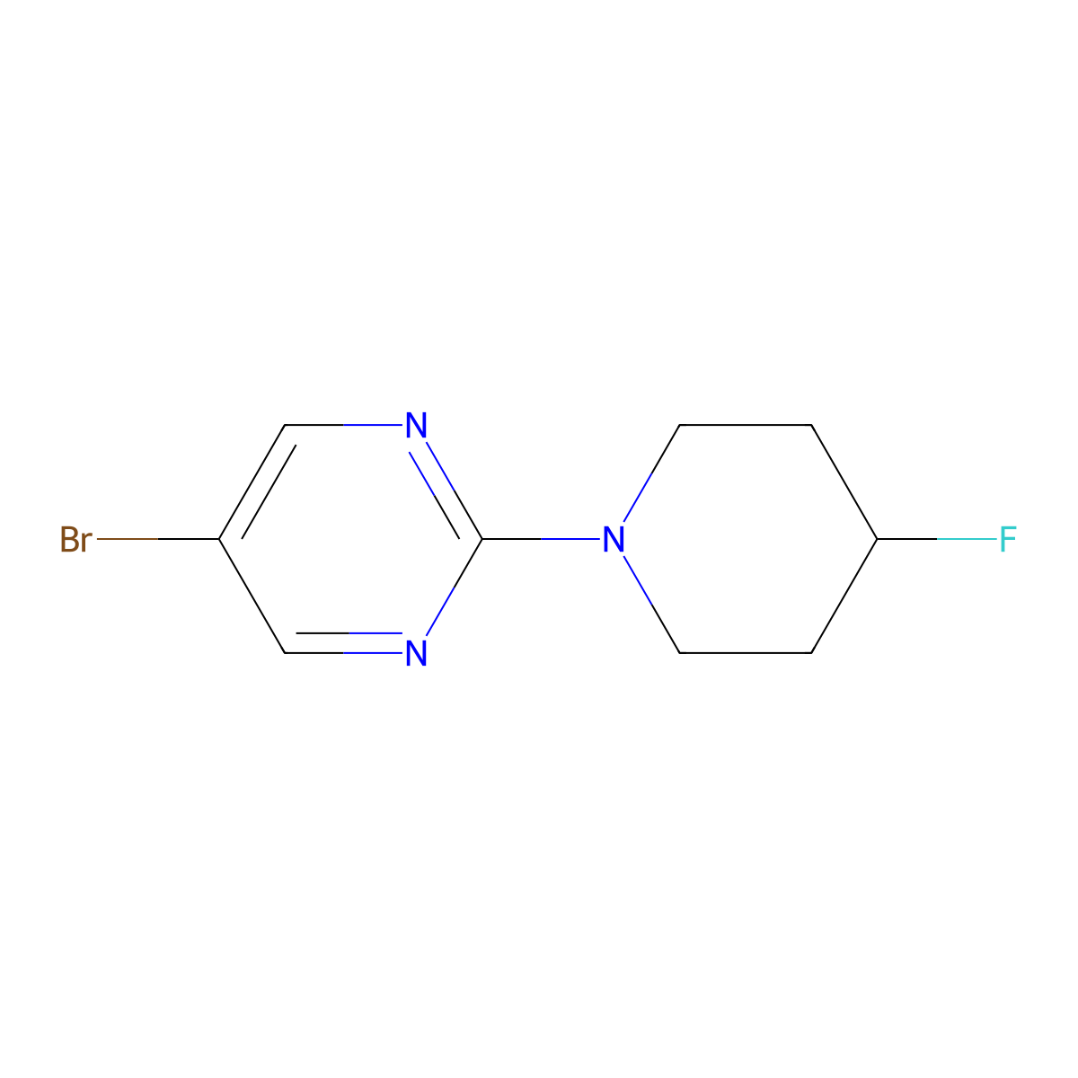 5-Bromo-2-(4-fluoropiperidin-1-yl)pyrimidine molecular structure, CAS 2013684-03-0