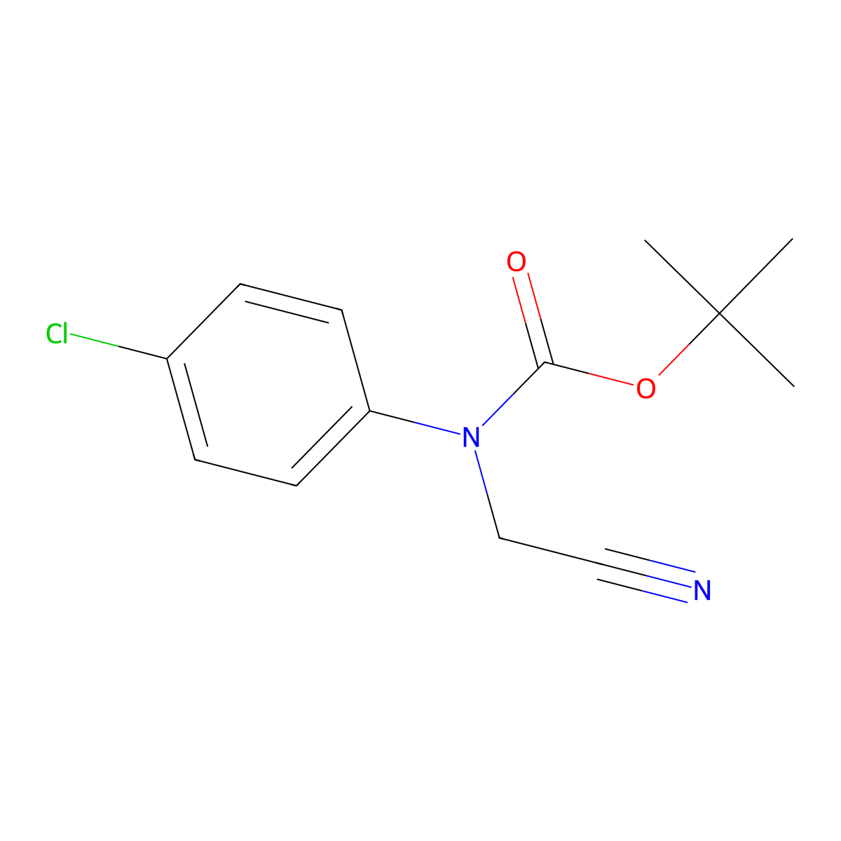 tert-butyl N-(4-chlorophenyl)-N-(cyanomethyl)carbamate molecular structure, CAS 2013865-79-5