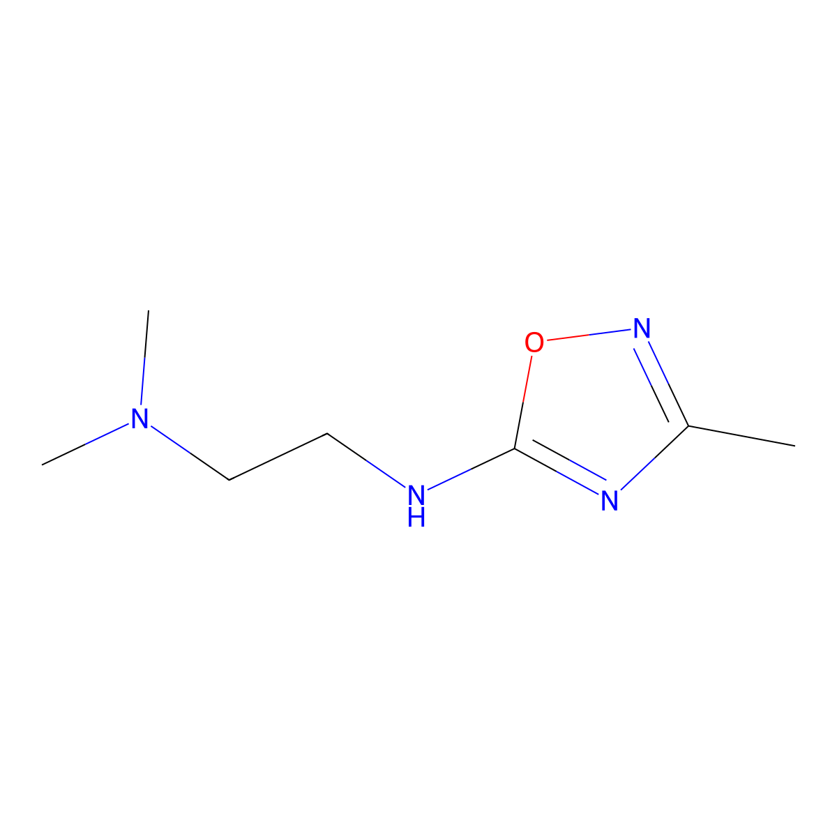 N-[2-(dimethylamino)ethyl]-3-methyl-1,2,4-oxadiazol-5-amine molecular structure, CAS 20139-09-7