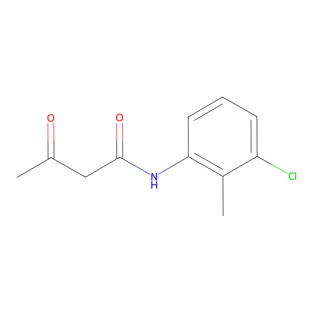 N-(3-chloro-2-methylphenyl)-3-oxobutanamide molecular structure, CAS 20139-54-2