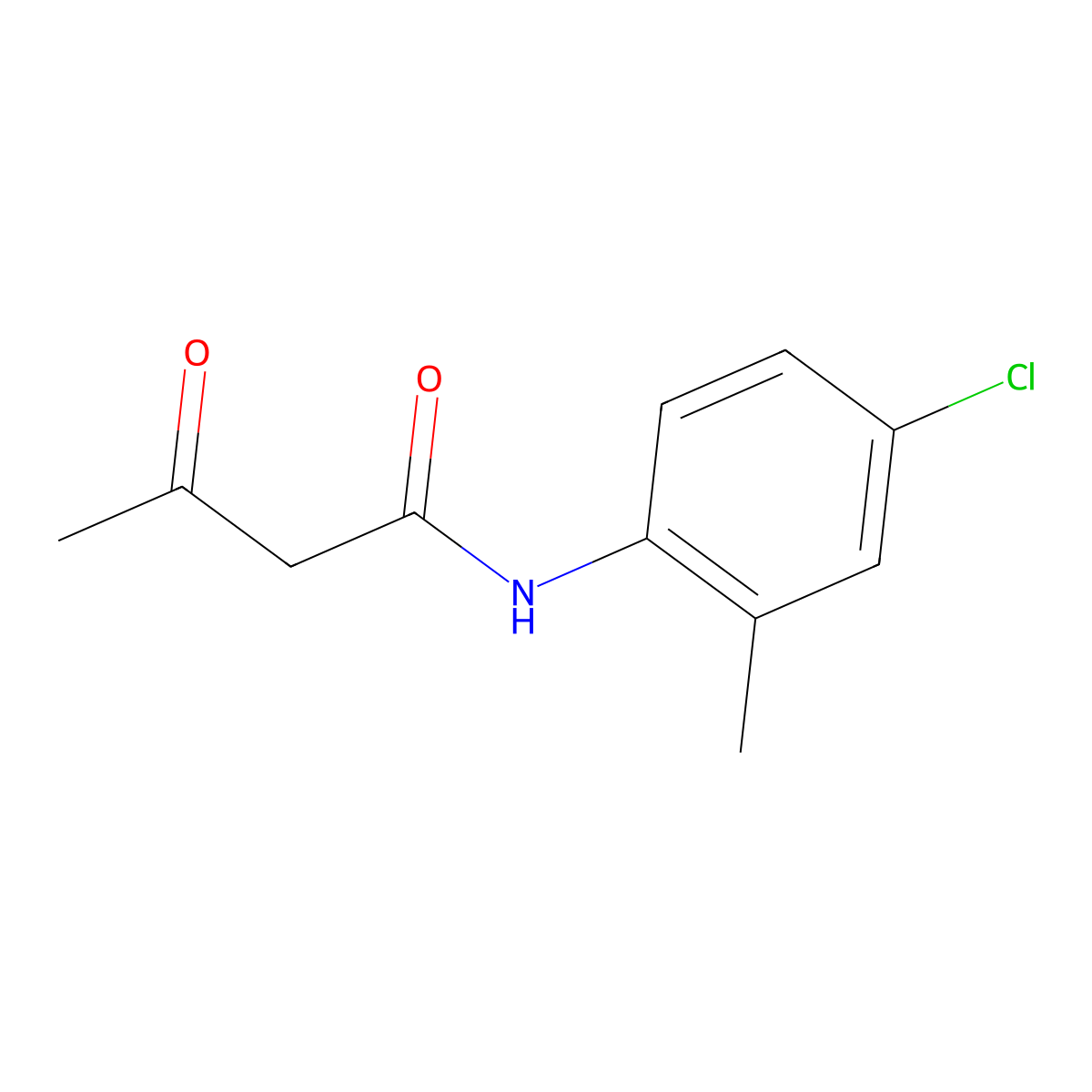 Butanamide, N-(4-chloro-2-methylphenyl)-3-oxo- molecular structure, CAS 20139-55-3