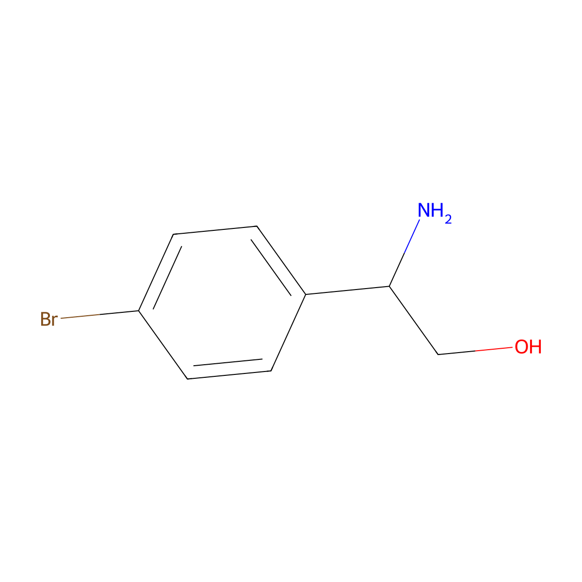 2-Amino-2-(4-bromophenyl)ethanol molecular structure, CAS 201403-02-3