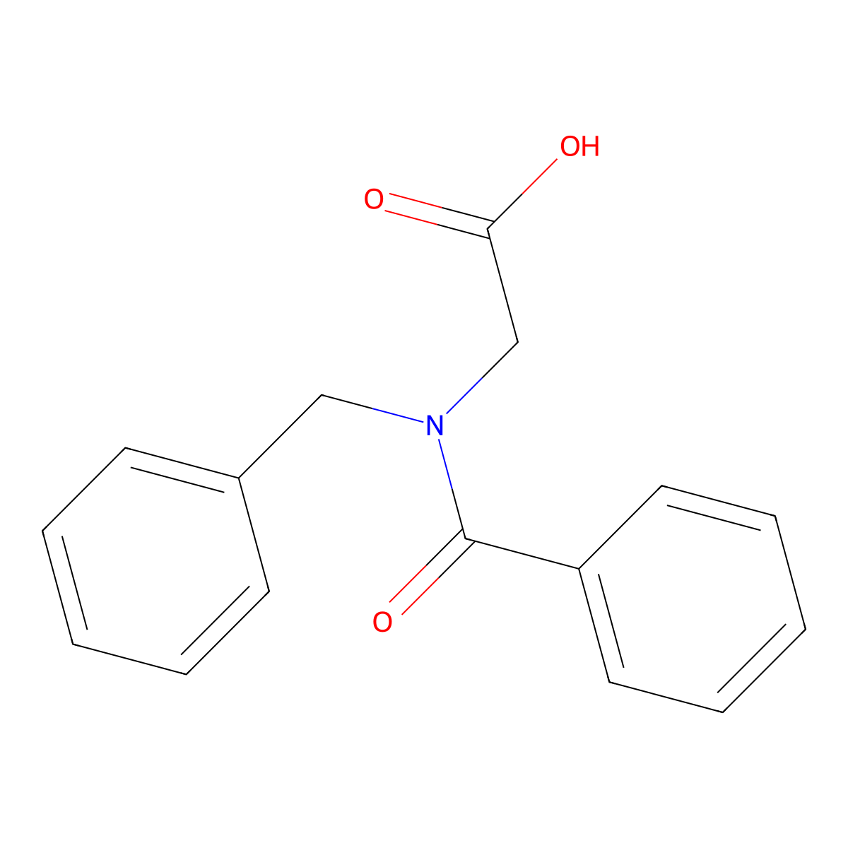 Glycine, N-benzoyl-N-(phenylmethyl)- molecular structure, CAS 201405-92-7