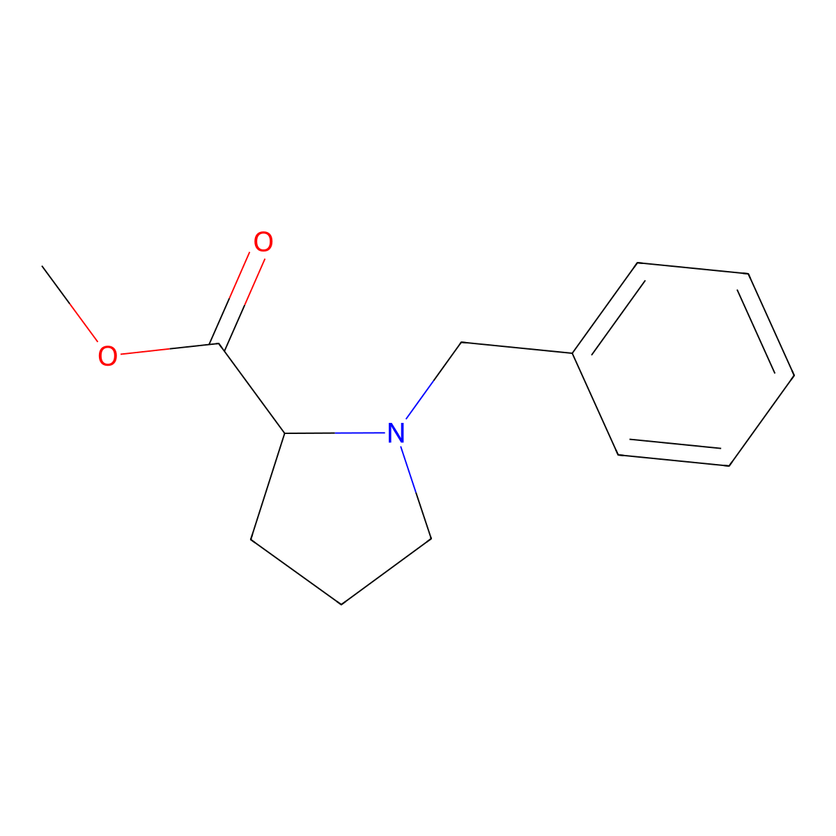 Methyl 1-benzylpyrrolidine-2-carboxylate molecular structure, CAS 201406-78-2