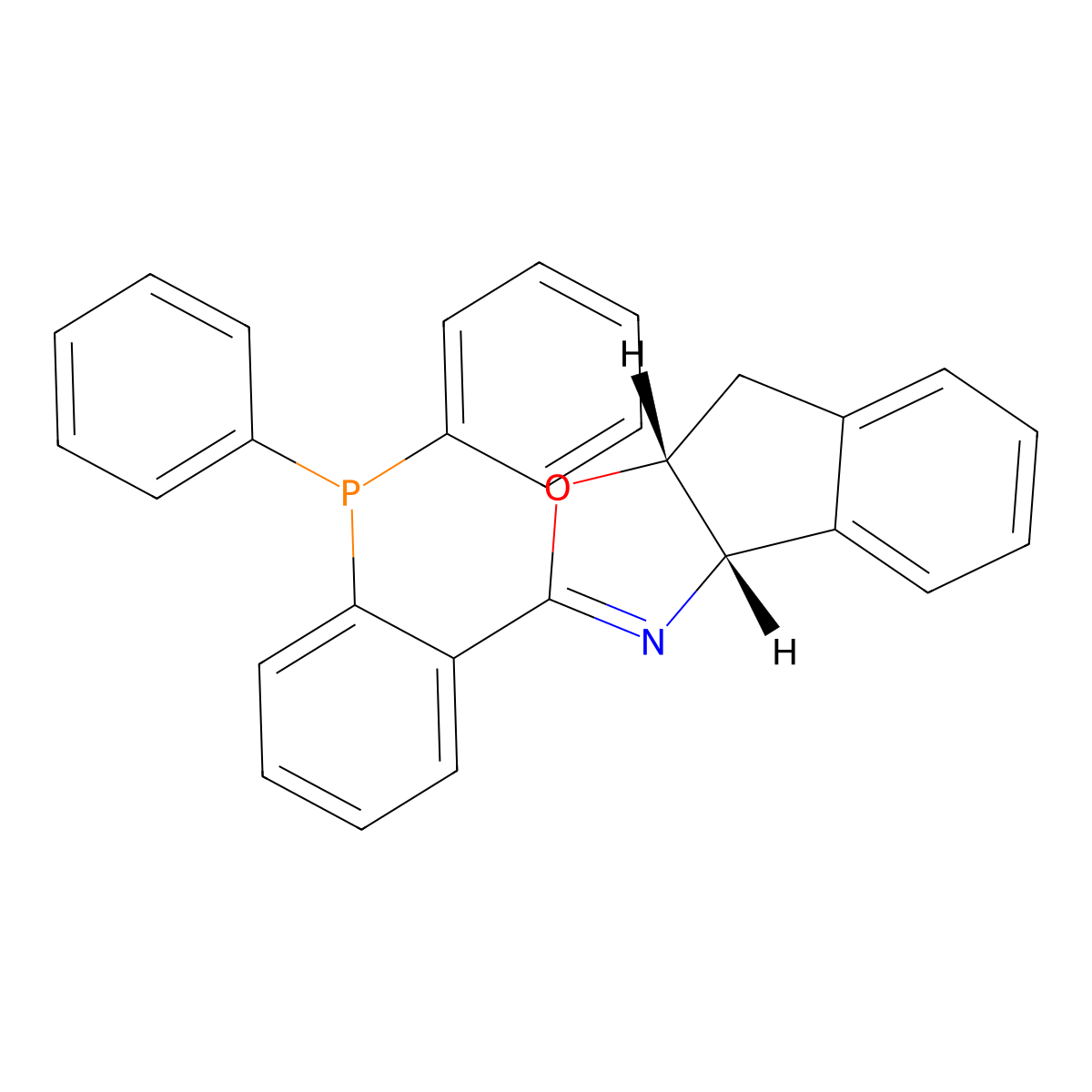 (3aS,8aR)-2-(2-Diphenylphosphinophenyl)-3a,8a-dihydroindane[1,2-d]oxazole molecular structure, CAS 201409-47-4