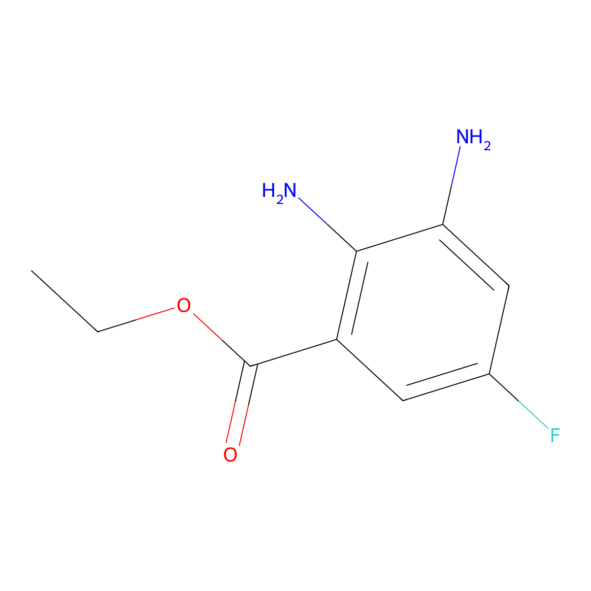 Ethyl 2,3-diamino-5-fluorobenzoate molecular structure, CAS 201412-32-0