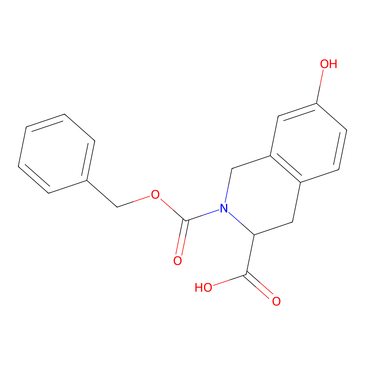 (3S)-2-[(benzyloxy)carbonyl]-7-hydroxy-1,2,3,4-tetrahydroisoquinoline-3-carboxylic acid molecular structure, CAS 201413-65-2
