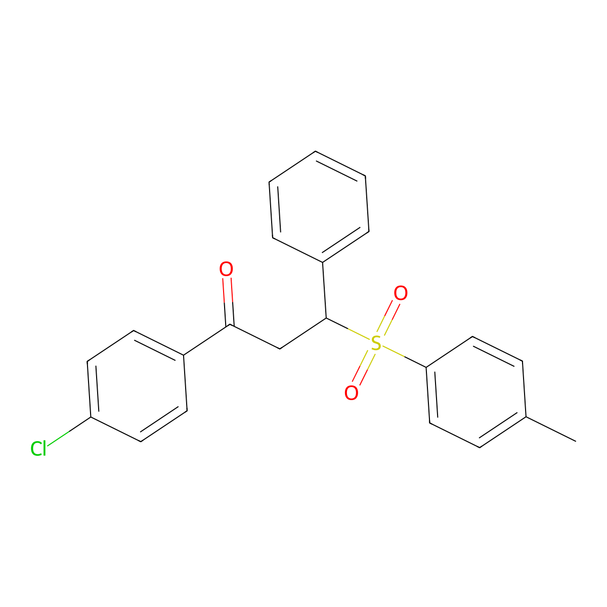 1-(4-Chlorophenyl)-3-[(4-methylphenyl)sulfonyl]-3-phenyl-1-propanone molecular structure, CAS 201415-63-6