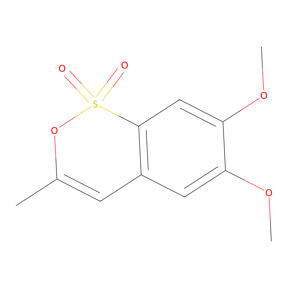 6,7-Dimethoxy-3-methyl-2,1-benzoxathiine 1,1-dioxide molecular structure, CAS 201416-31-1