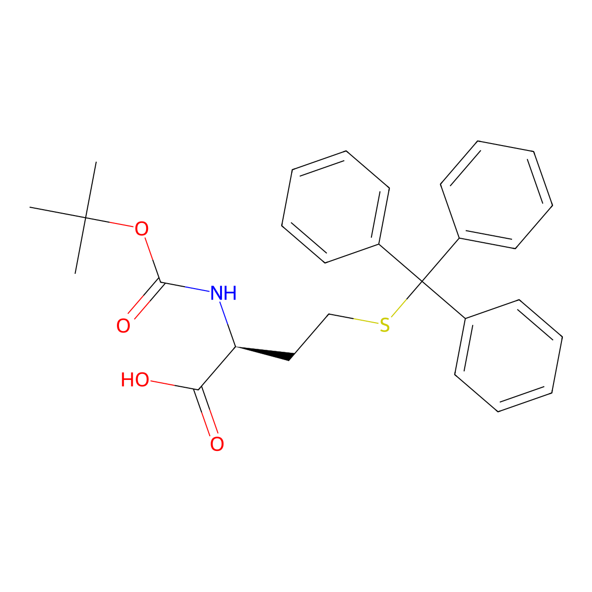 (S)-2-((tert-Butoxycarbonyl)amino)-4-(tritylthio)butanoic acid molecular structure, CAS 201419-16-1