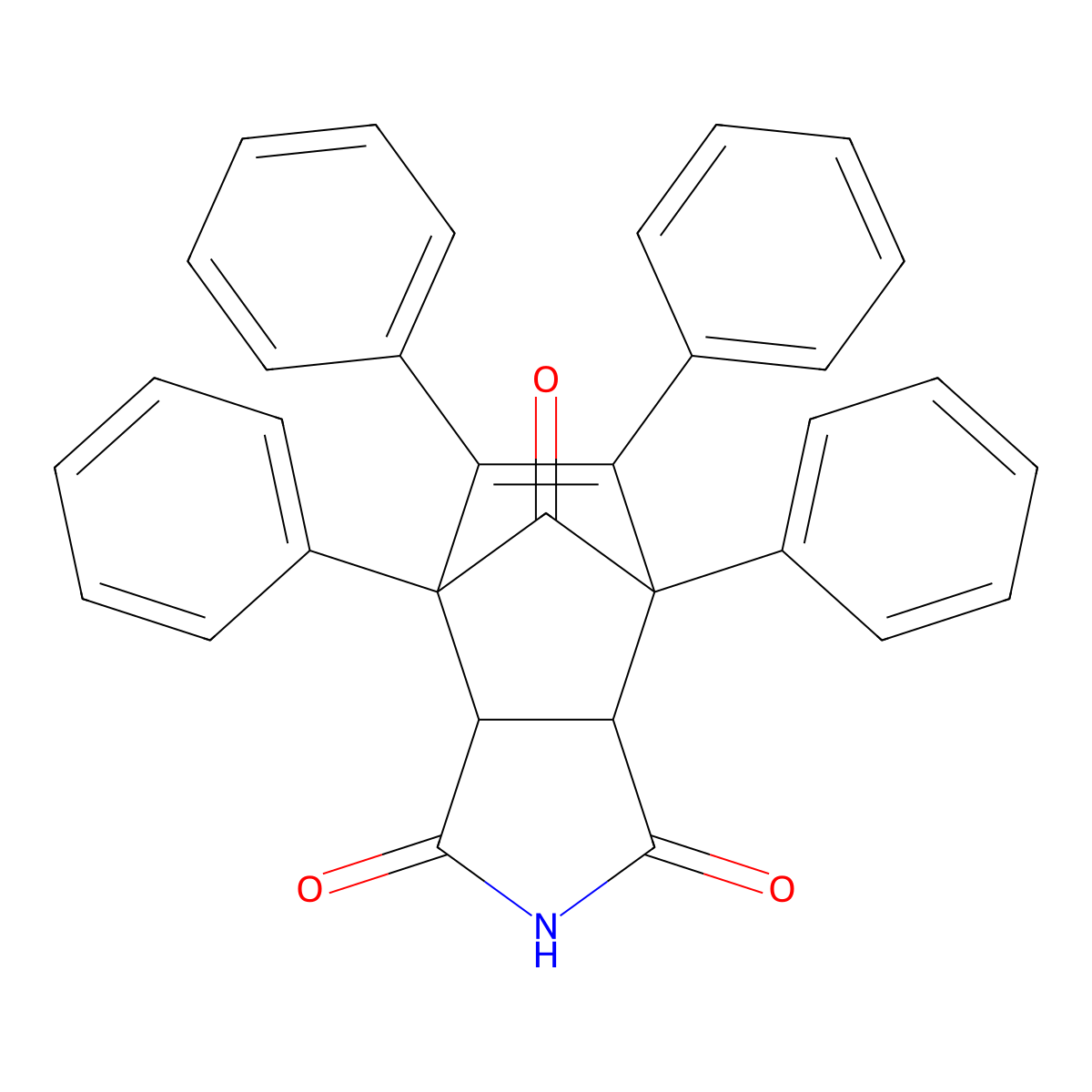 4,5,6,7-tetraphenyl-3a,4,7,7a-tetrahydro-1H-4,7-methanoisoindole-1,3,8(2H)-trione molecular structure, CAS 20142-92-1