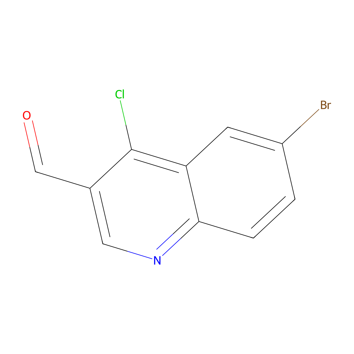 6-Bromo-4-chloroquinoline-3-carbaldehyde molecular structure, CAS 201420-31-7