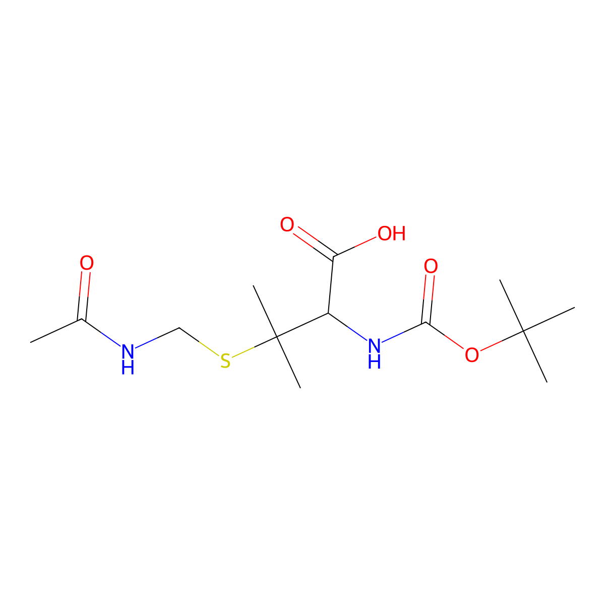 Boc-D-pen(acm)-OH molecular structure, CAS 201421-14-9