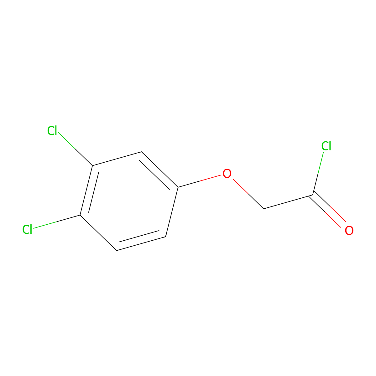 (3,4-Dichlorophenoxy)acetyl chloride molecular structure, CAS 20143-45-7