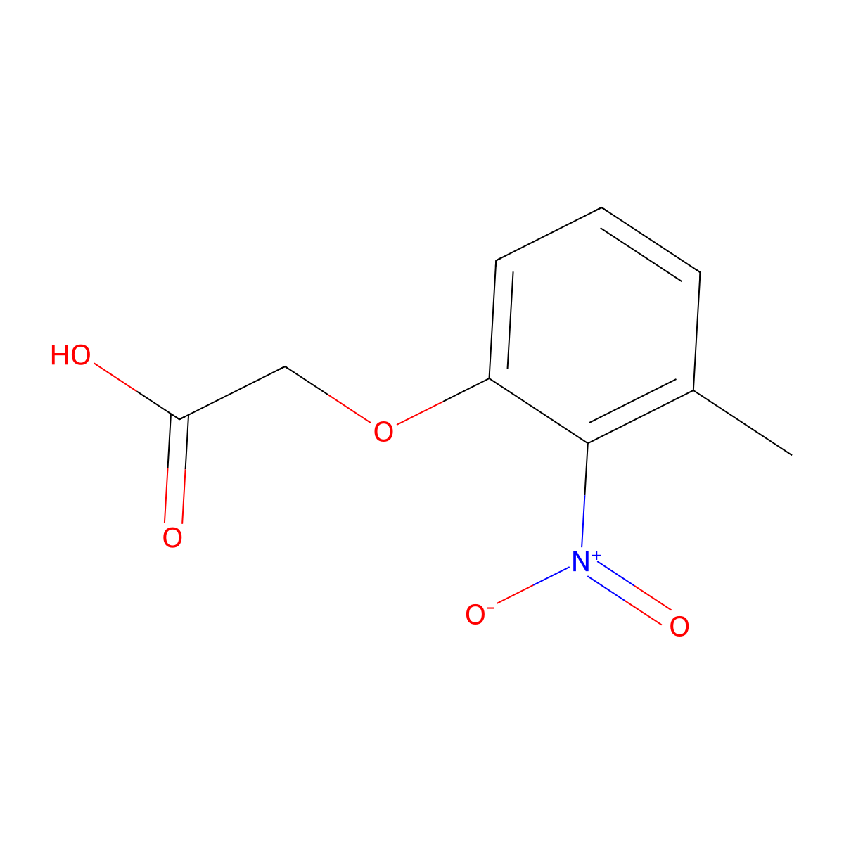 2-(3-Methyl-2-nitrophenoxy)acetic acid molecular structure, CAS 20143-58-2