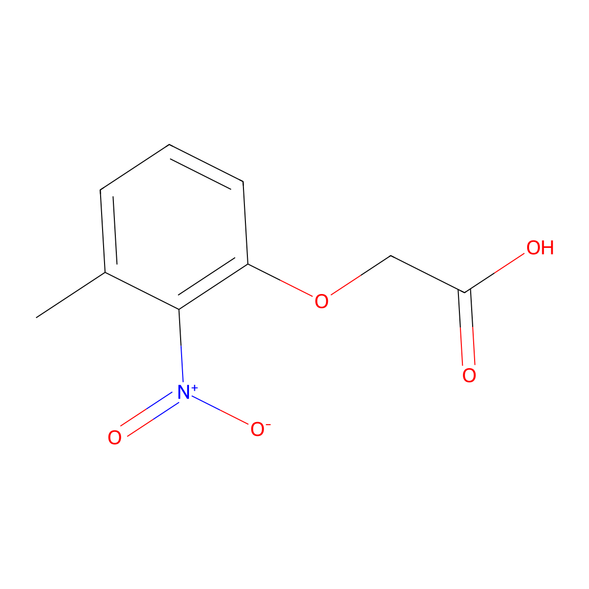 2-(3-Methyl-2-nitrophenoxy)acetic acid molecular structure, CAS 20143-58-2