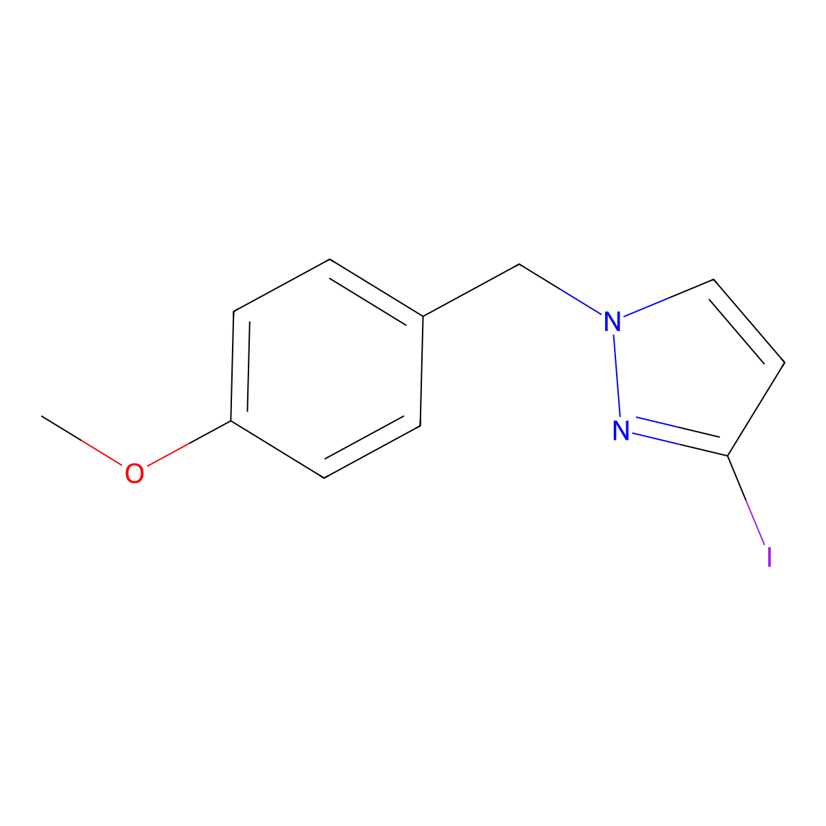 3-Iodo-1-[(4-methoxyphenyl)methyl]pyrazole molecular structure, CAS 2014373-79-4