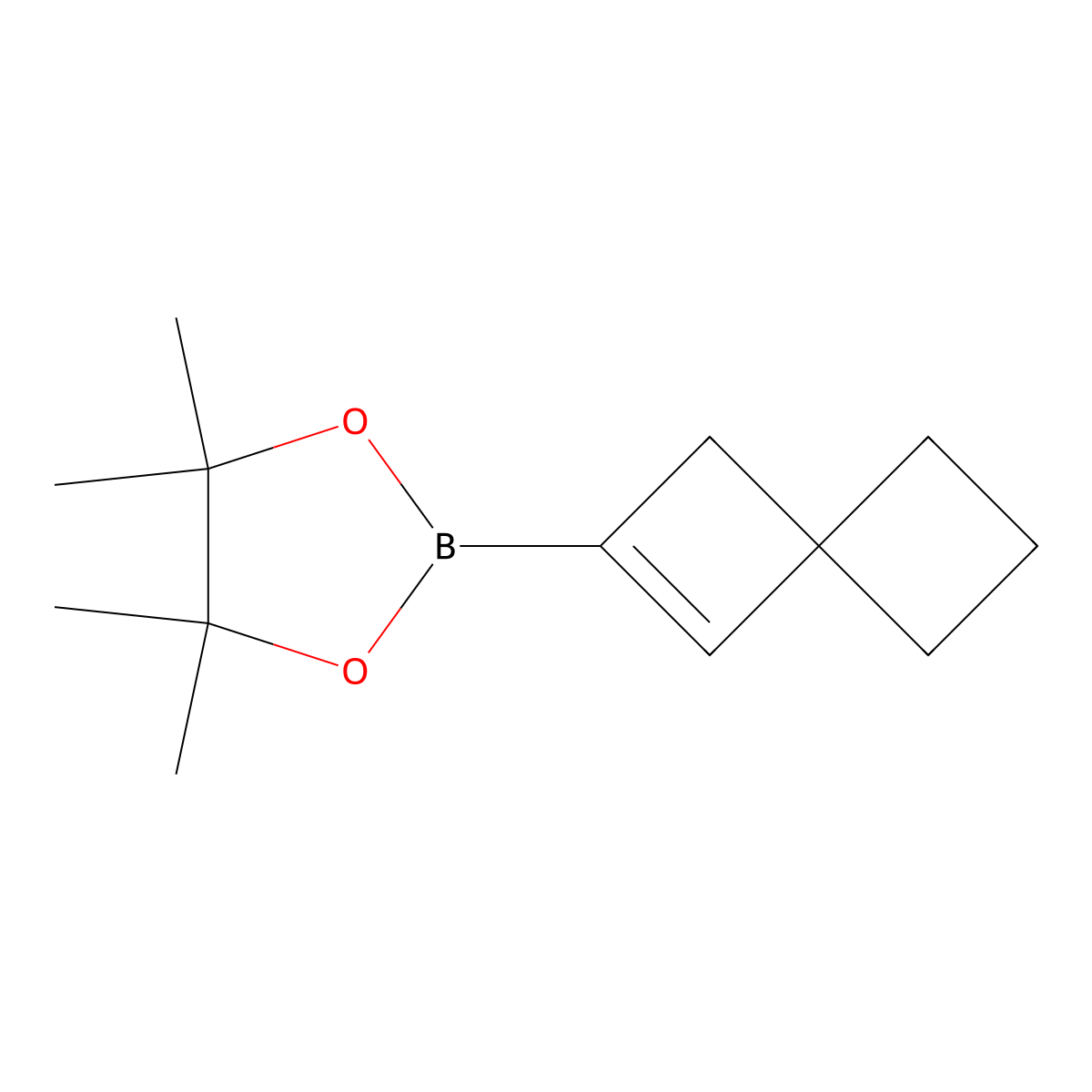 4,4,5,5-Tetramethyl-2-{spiro[3.3]hept-1-en-2-yl}-1,3,2-dioxaborolane molecular structure, CAS 2014373-97-6
