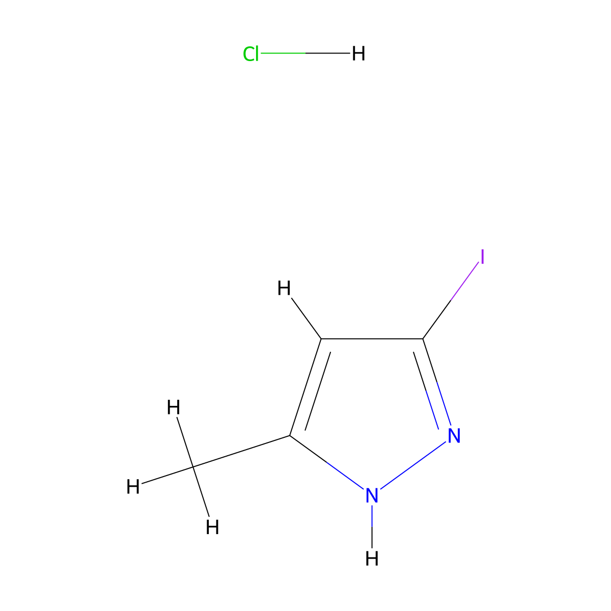 5-Iodo-3-methyl-1H-pyrazole hydrochloride molecular structure, CAS 2014375-15-4