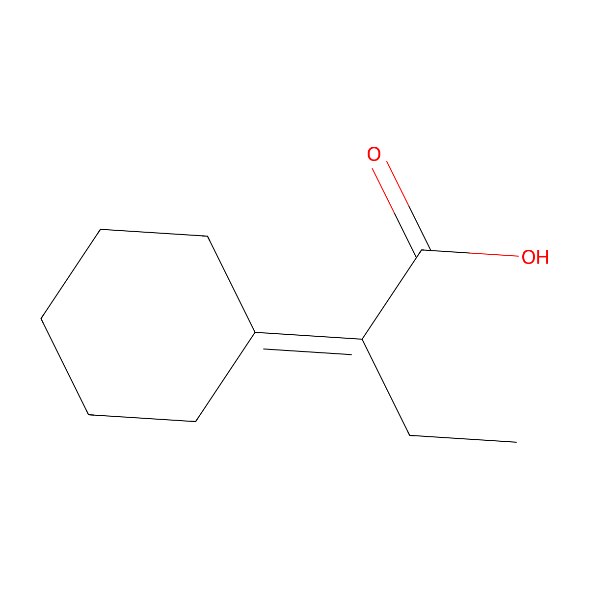 2-Cyclohexylidenebutanoic acid molecular structure, CAS 20144-46-1