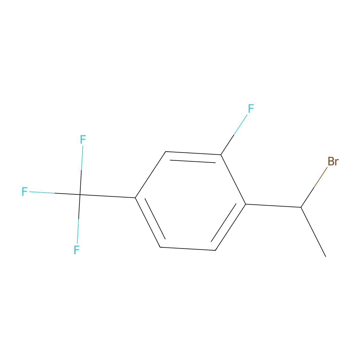 1-(1-Bromoethyl)-2-fluoro-4-(trifluoromethyl)benzene molecular structure, CAS 2014423-70-0