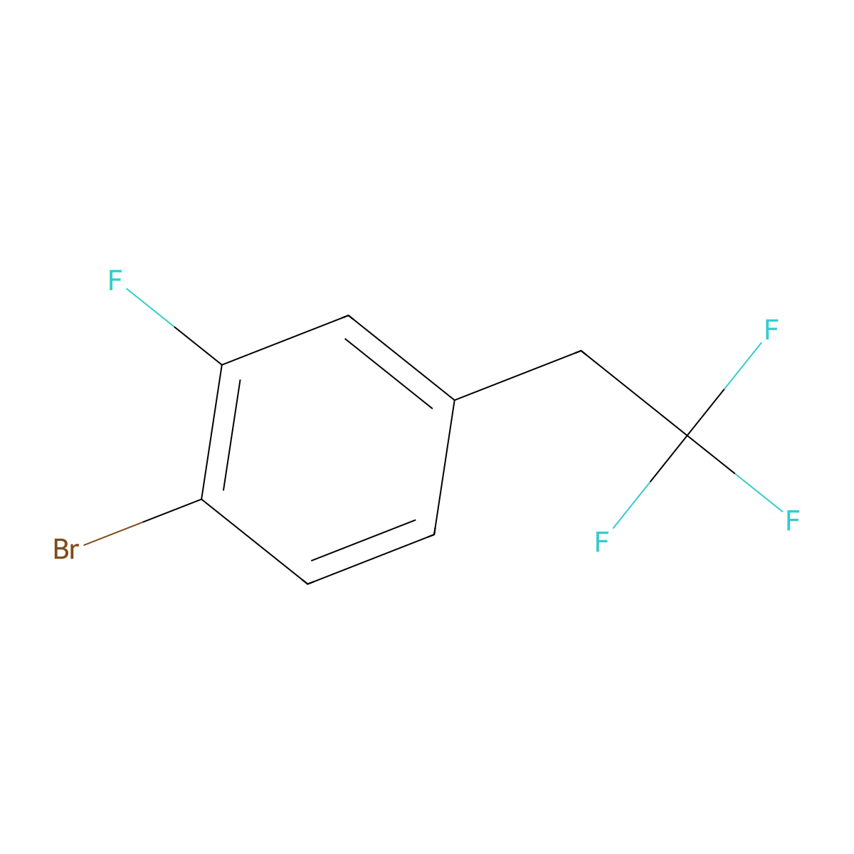1-Bromo-2-fluoro-4-(2,2,2-trifluoroethyl)benzene molecular structure, CAS 2014423-79-9