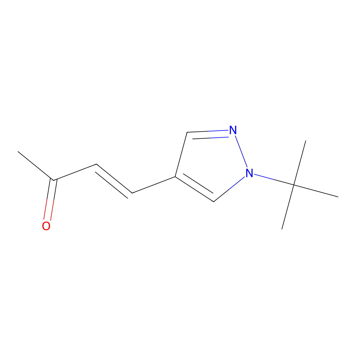 4-(1-tert-butyl-1H-pyrazol-4-yl)but-3-en-2-one molecular structure, CAS 2014491-96-2