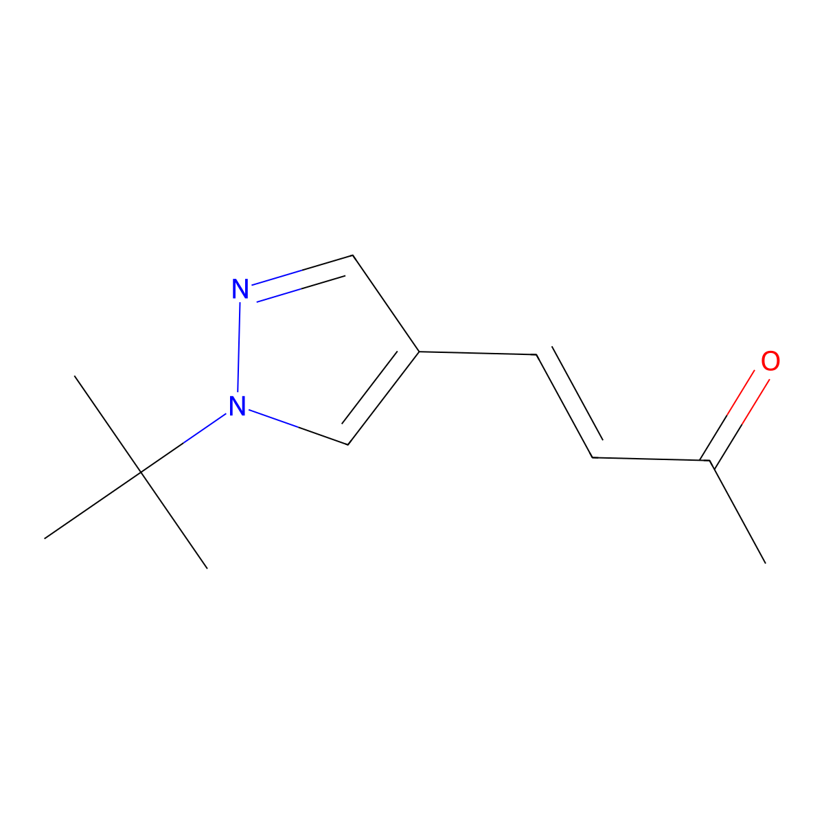 4-(1-tert-butyl-1H-pyrazol-4-yl)but-3-en-2-one molecular structure, CAS 2014491-96-2