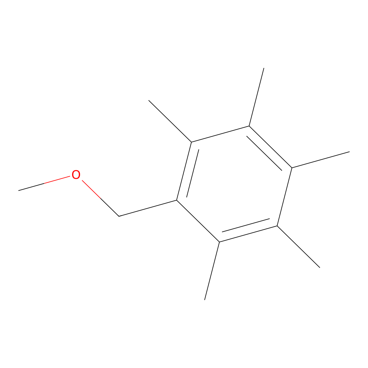 Benzene, methoxymethyl-pentamethyl- molecular structure, CAS 20145-50-0