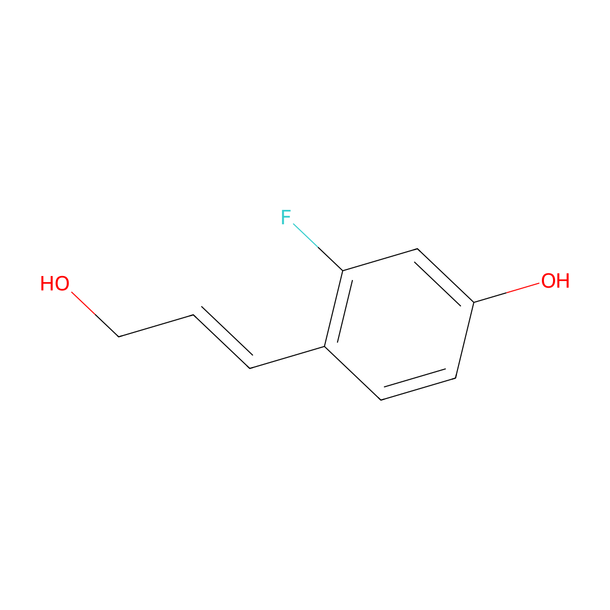 3-Fluoro-4-(3-hydroxyprop-1-en-1-yl)phenol molecular structure, CAS 2014584-46-2