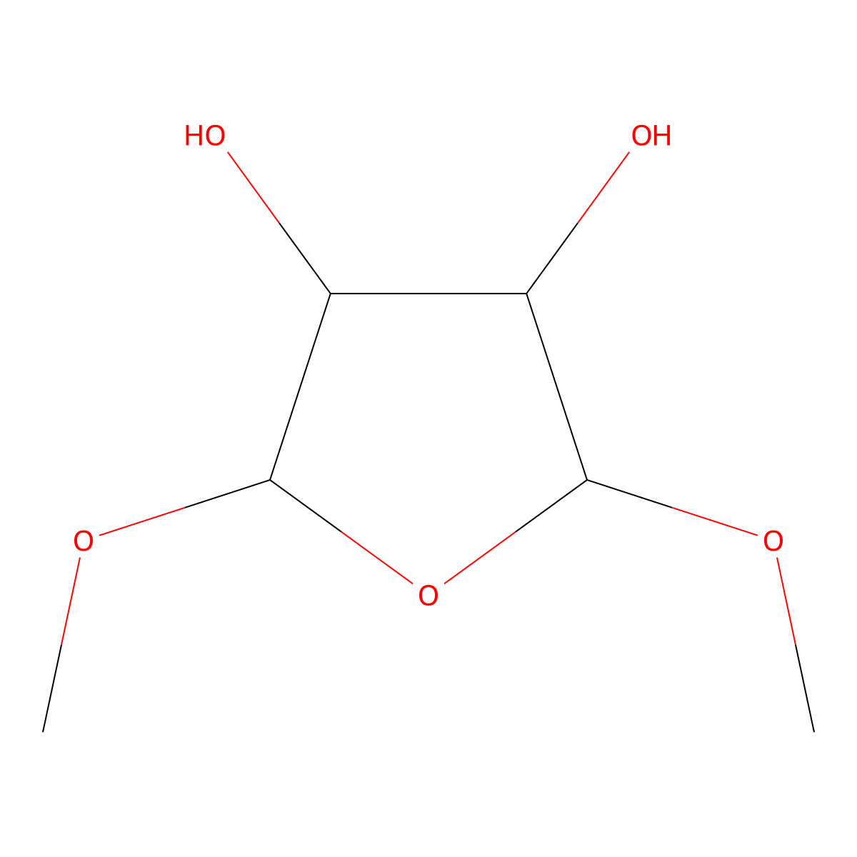 2,5-Dimethoxytetrahydrofuran-3,4-diol molecular structure, CAS 201464-10-0
