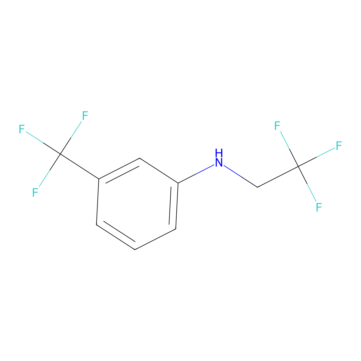 N-(2,2,2-trifluoroethyl)-3-(trifluoromethyl)aniline molecular structure, CAS 201466-87-7