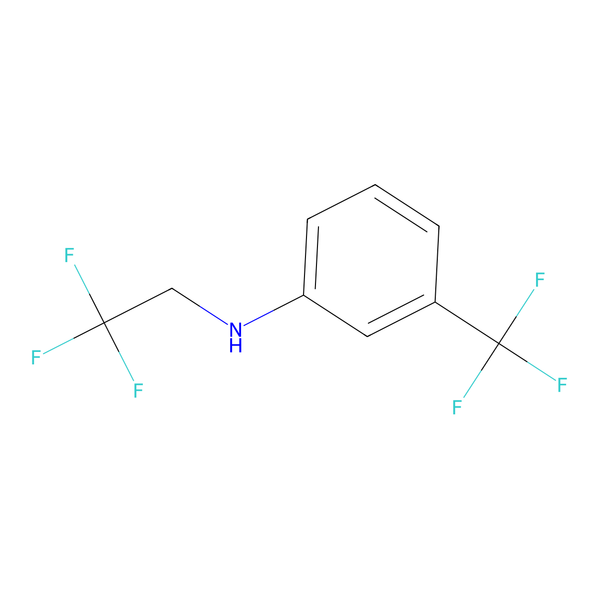 N-(2,2,2-trifluoroethyl)-3-(trifluoromethyl)aniline molecular structure, CAS 201466-87-7