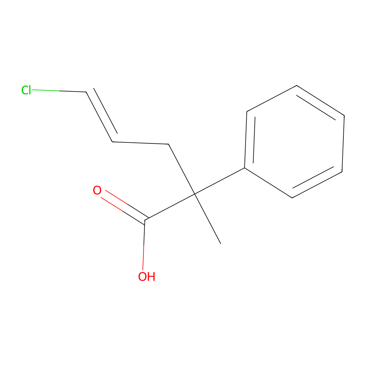 5-Chloro-2-methyl-2-phenylpent-4-enoic acid molecular structure, CAS 2014670-74-5