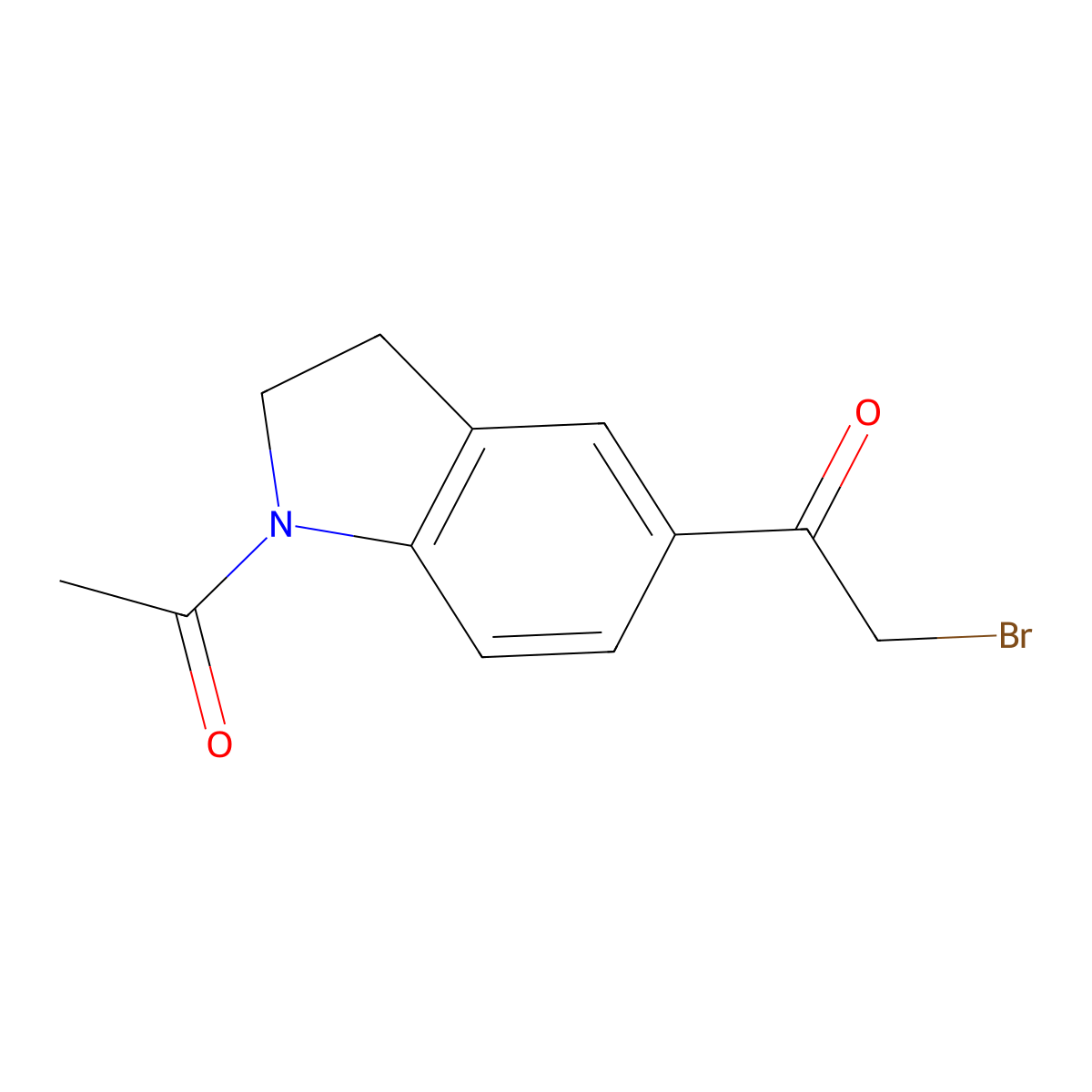 1-(1-acetyl-2,3-dihydro-1H-indol-5-yl)-2-bromoethanone molecular structure, CAS 201470-43-1
