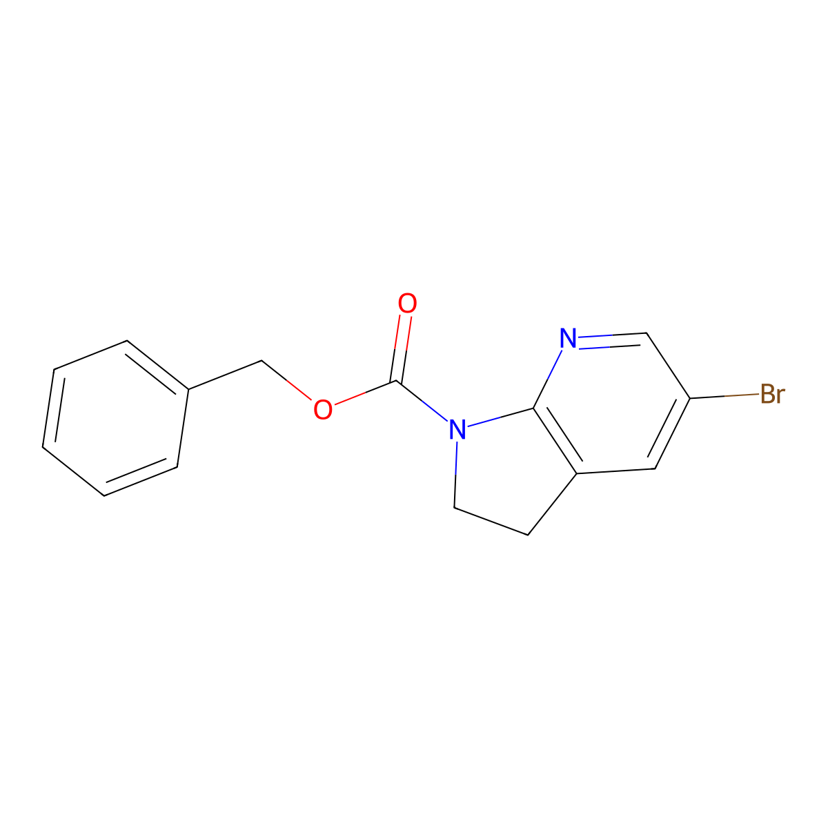 Benzyl 5-bromo-2,3-dihydro-1H-pyrrolo[2,3-b]pyridine-1-carboxylate molecular structure, CAS 201470-59-9