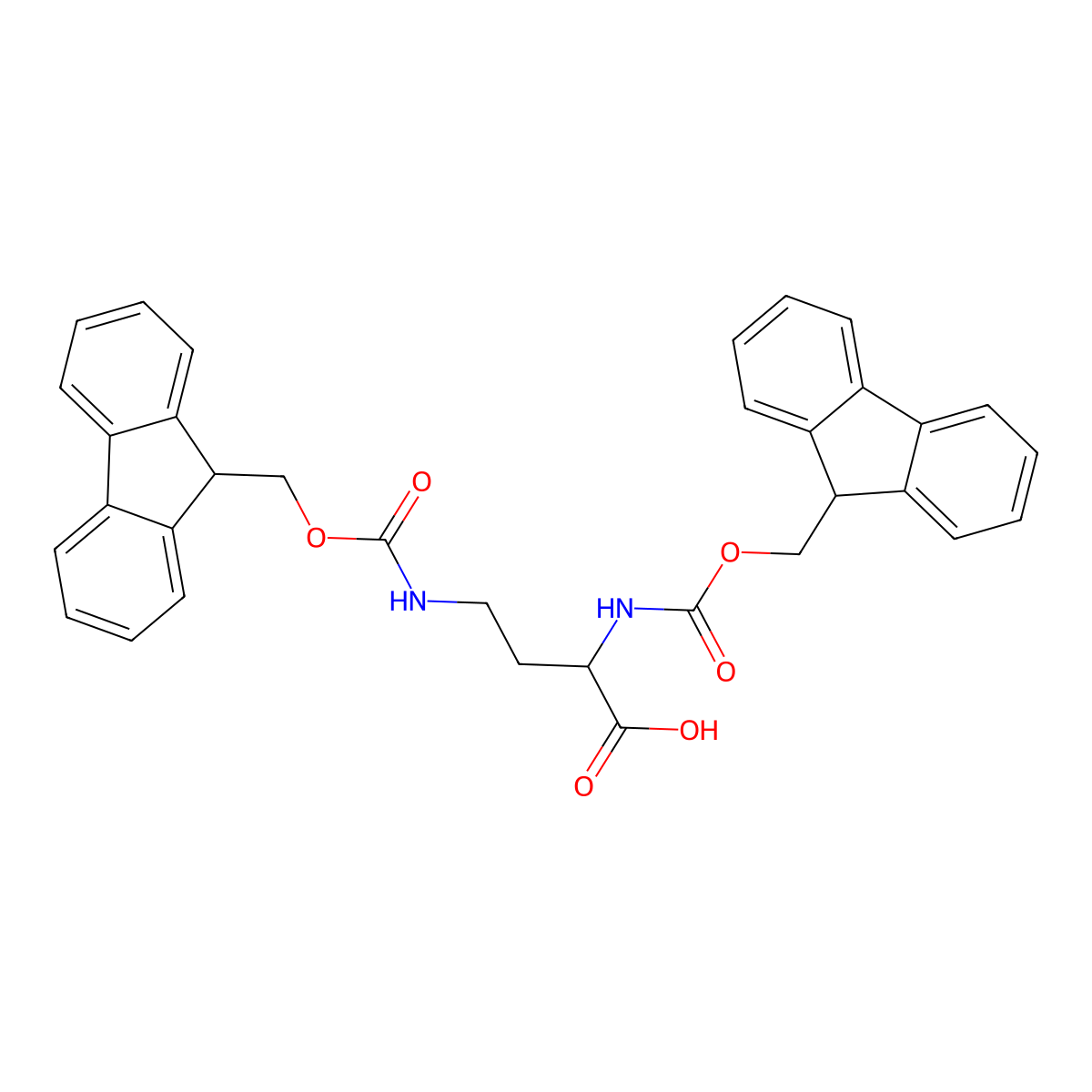 Fmoc-Dab(Fmoc)-OH molecular structure, CAS 201473-83-8