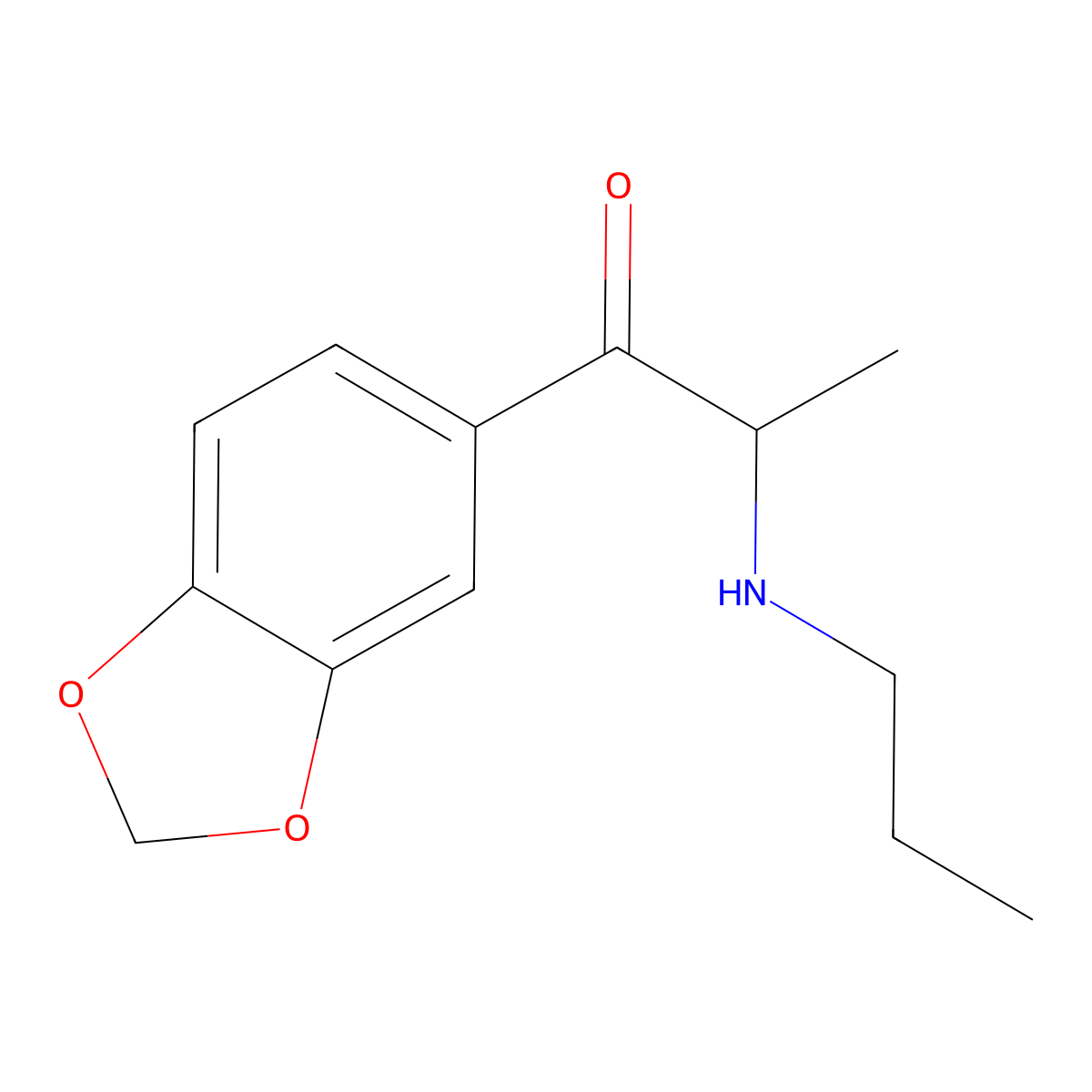 3,4-Methylenedioxy-n-propylcathinone molecular structure, CAS 201474-93-3