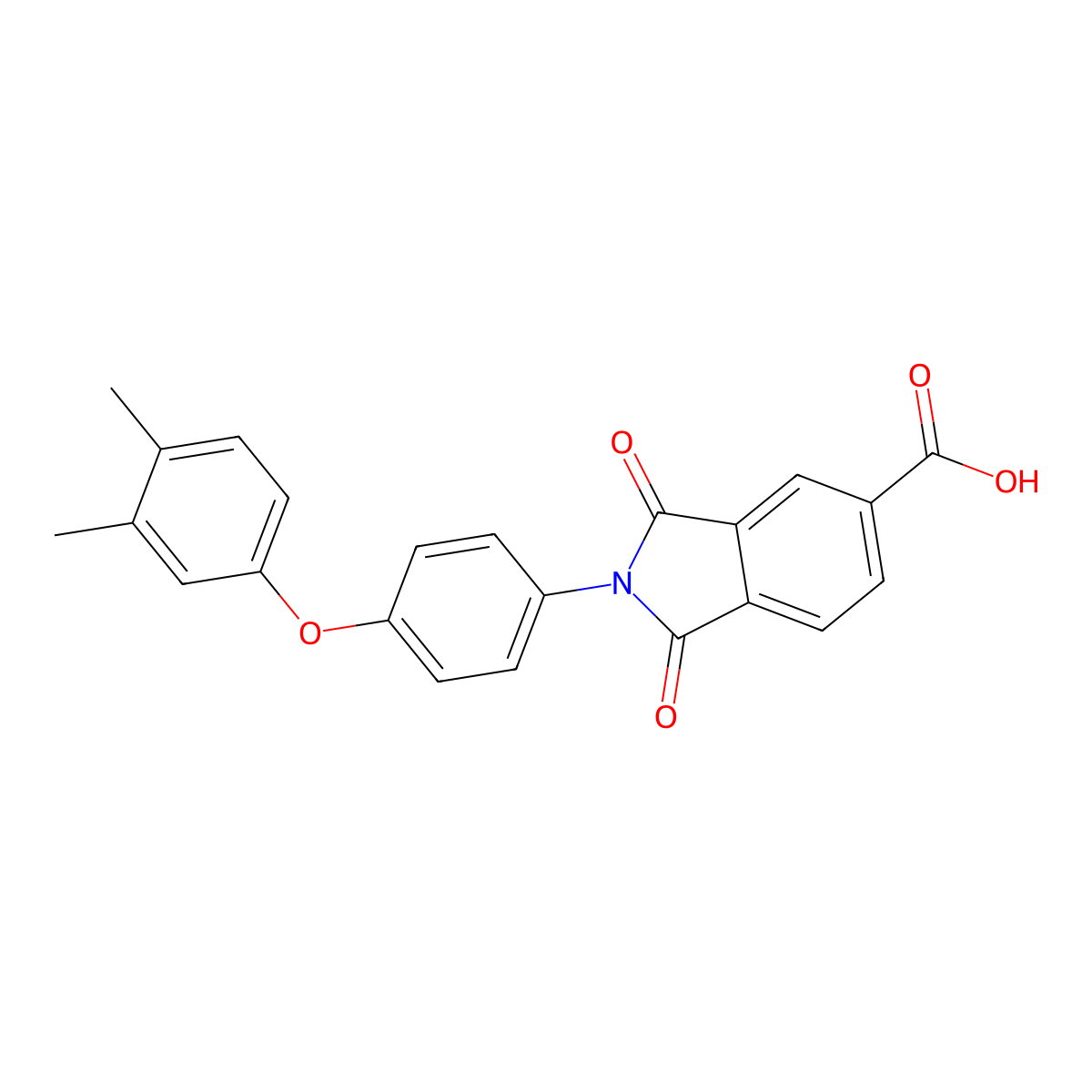 1,3-Dioxo-2-[4-(3,4-xylyloxy)phenyl]-5-isoindolinecarboxylic acid molecular structure, CAS 201480-87-7