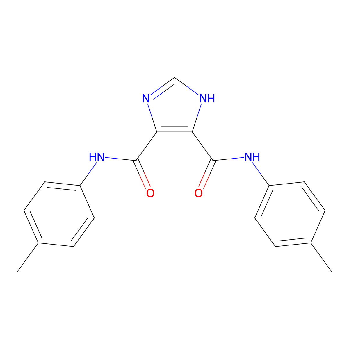 N,N'-bis(4-methylphenyl)-1H-imidazole-4,5-dicarboxamide molecular structure, CAS 201481-55-2