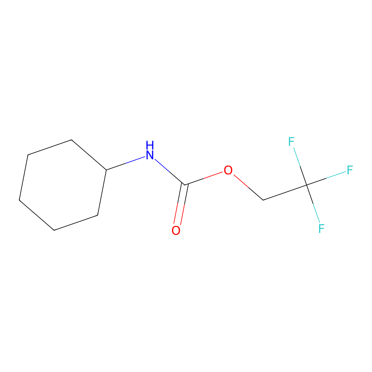2,2,2-trifluoroethyl N-cyclohexylcarbamate molecular structure, CAS 201487-98-1