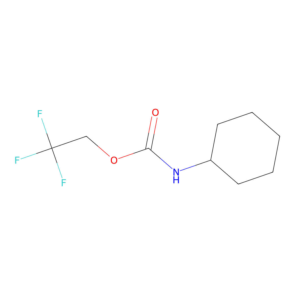2,2,2-trifluoroethyl N-cyclohexylcarbamate molecular structure, CAS 201487-98-1