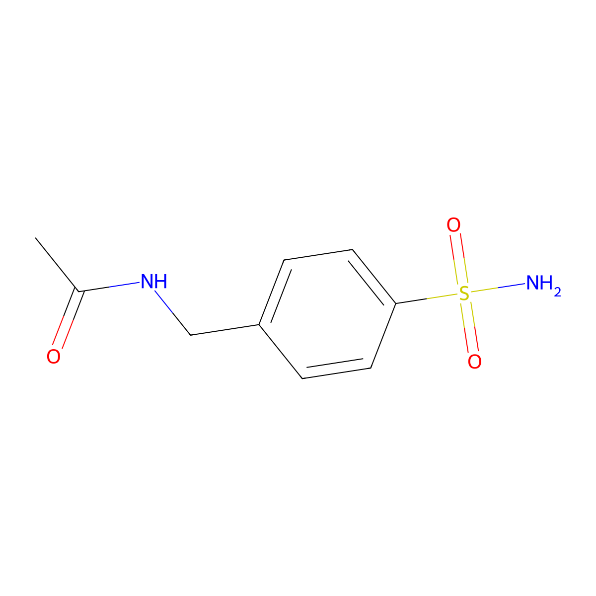 N-((4-(Aminosulphonyl)phenyl)methyl)acetamide molecular structure, CAS 2015-14-7