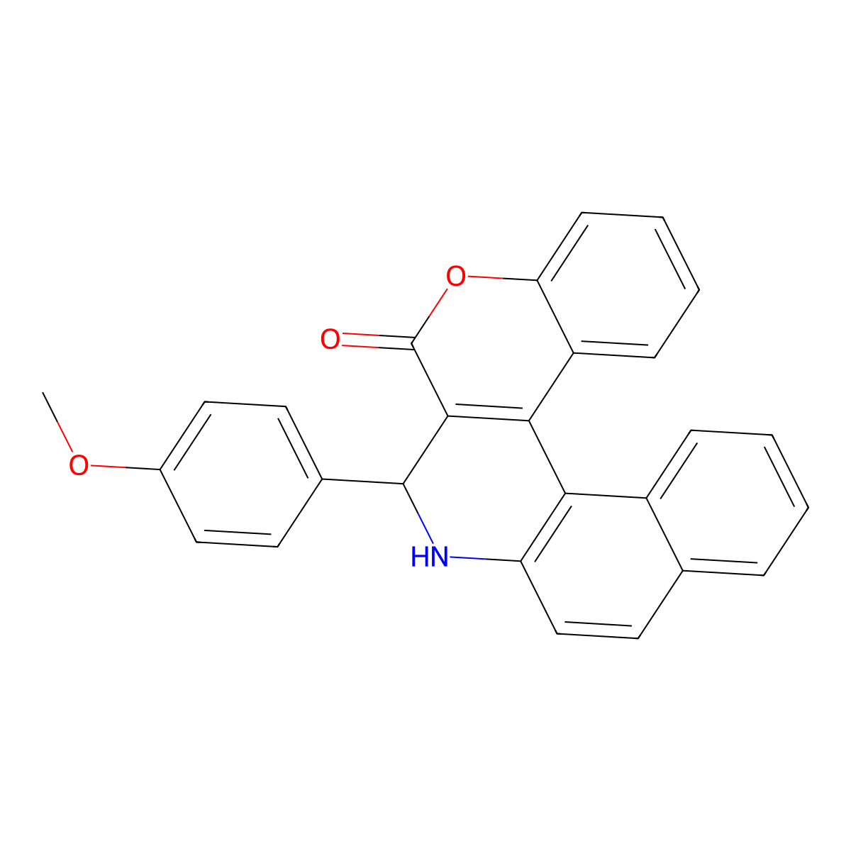 3-(4-methoxyphenyl)-3,4-dihydro-2H-benzo[f]chromeno[3,4-c]quinolin-2-one molecular structure, CAS 20150-96-3