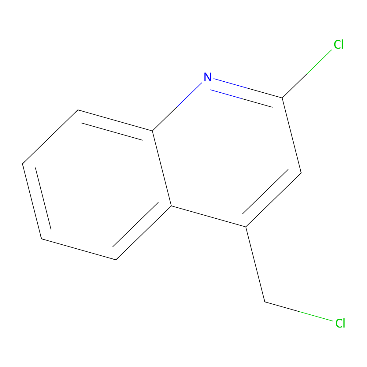 2-Chloro-4-(chloromethyl)quinoline molecular structure, CAS 20151-11-5