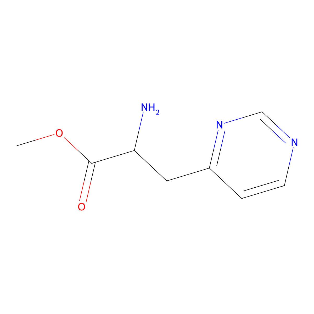 methyl (2S)-2-amino-3-(pyrimidin-4-yl)propanoate molecular structure, CAS 2015171-48-7
