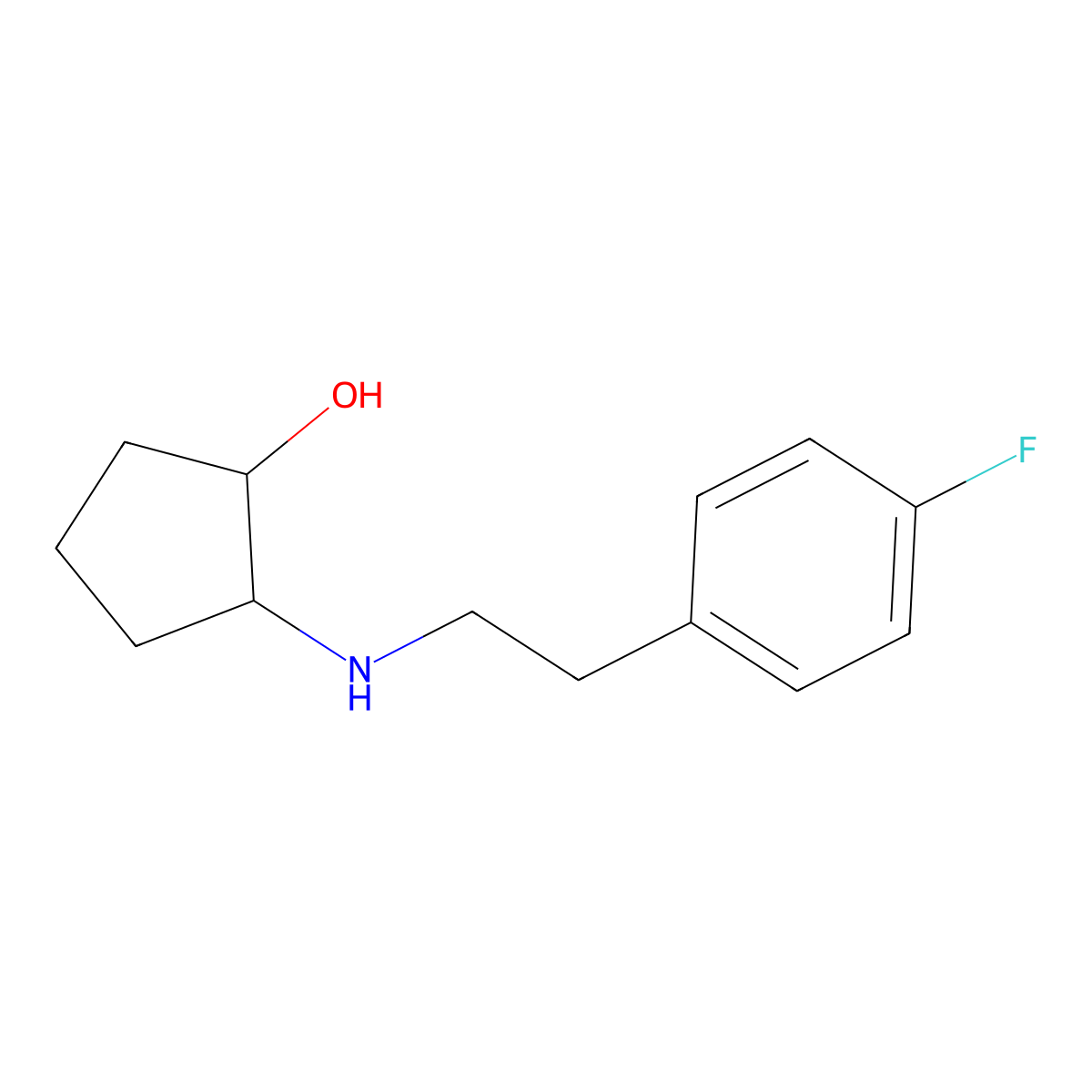 (1R,2R)-2-{[2-(4-fluorophenyl)ethyl]amino}cyclopentan-1-ol molecular structure, CAS 2015209-47-7