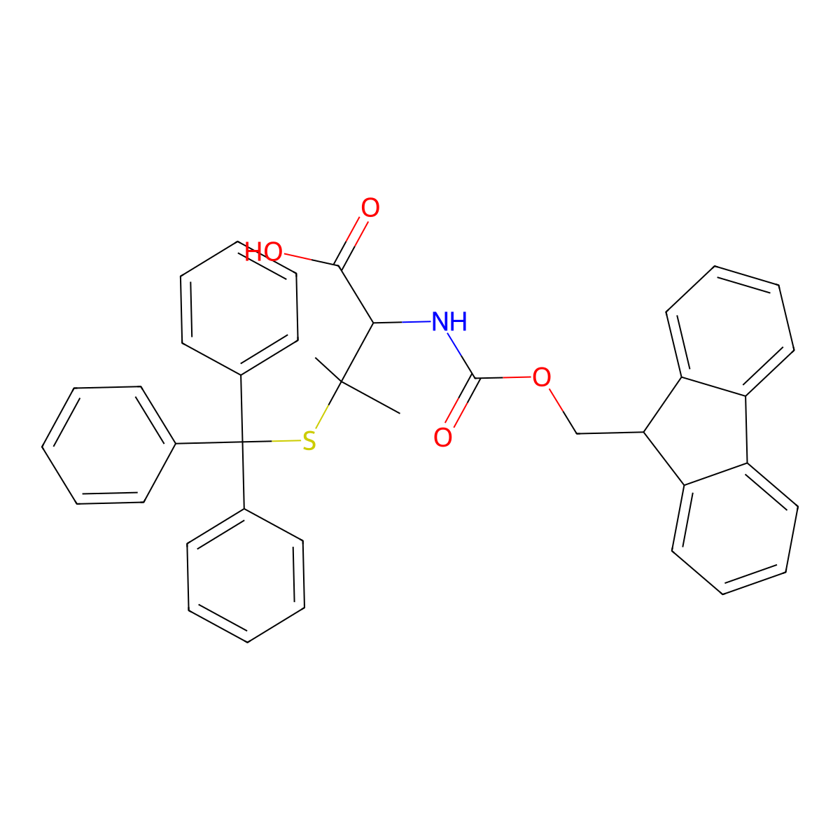 Fmoc-Pen(Trt)-OH molecular structure, CAS 201531-88-6