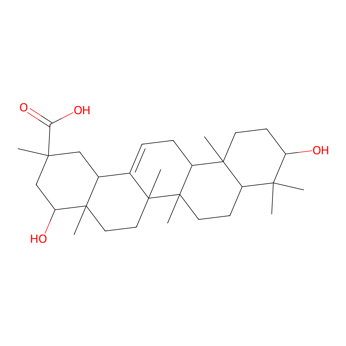 (3alpha,20alpha,22alpha)-3,22-Dihydroxyolean-12-en-29-oic acid molecular structure, CAS 201534-09-0
